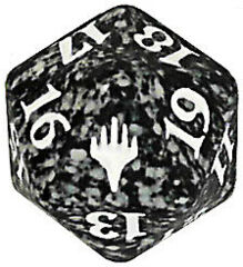 Magic D20 Spindown Dice - Black Planeswalker Symbol